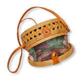 Rattan Crossbody Bag - inside, lining may vary