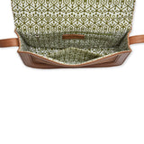 Genuine Suede and Smooth Leather Crossbody Bag - Inside, Cotton Lining