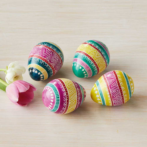 Multicolored Soapstone Easter Eggs - set of 4