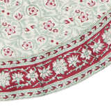 Handcrafted 100% Cotton Winter Berry Tree Skirt close-up