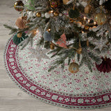 Handcrafted 100% Cotton Winter Berry Tree Skirt