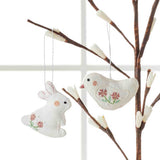 Embroidered Easter Ornaments - Bunny & Chick Set of 2