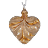 Artisan Golden Amber Heart Ornament - Handcrafted in the USA