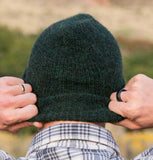 Hand-Knitted Alpaca Milkshake Beanie  Forest Green