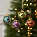 Shimmering Glass Ornaments Set of 4