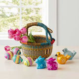 Soapstone Easter Bunnies - Set of 2.  Shown with other soapstone Easter decor, sold separately.