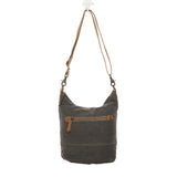Canvas Honeycomb Print Shoulder Bag Back