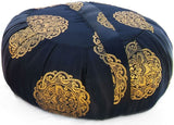 Zafu Yoga & Meditation Cushion Black w/Gold