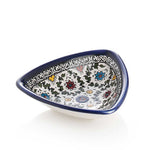 Hand Painted Floral Design Triangle Dish Blue - Fair Trade