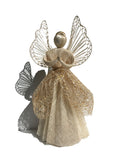 Pretty Abaca Angel with Golden Skirt, Decoration or Tree Topper
