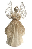 Pretty Abaca Angel with Golden Skirt, Decoration or Tree Topper