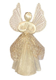Pretty Abaca Angel with Golden Skirt, Decoration or Tree Topper