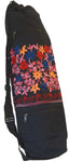 Embroidered Heavy Cotton Yoga Bag Black