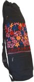 Embroidered Heavy Cotton Yoga Bag Black
