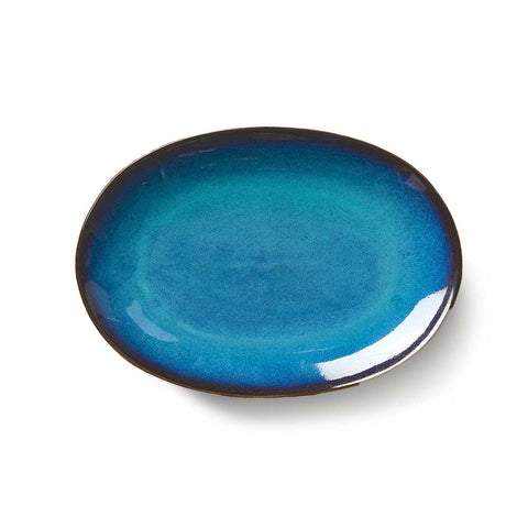 Deep Blue Ceramic Oval Platter