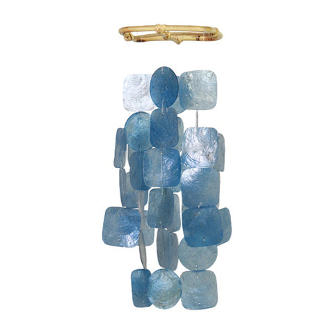 Capiz Shell Wind Chime - Small Blue