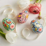 Bunnies & Birds Hand Painted Eggs - Set of  3
