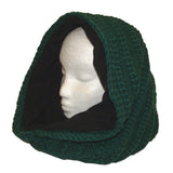 Thick Fleece Lined Mobius Scarf/Hoodie Dark Green