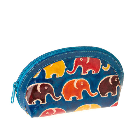 Dyed Leather Elephant Coin Purse