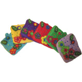 Flower Embroidered Felt Coin Purse