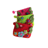 Flower Embroidered Felt Coin Purse