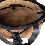 Upcycled Suede & Leather Shoulder Bag with Tassle 