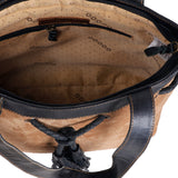 Upcycled Suede & Leather Shoulder Bag with Tassle