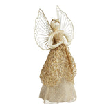 Pretty Abaca Angel with Golden Skirt, Decoration or Tree Topper