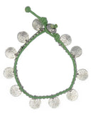 Ankle Bracelets with Charms, set of 3, this photo in Sage.