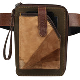 Upcycled Suede and Canvas Travel Case Shown with Belt