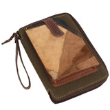 Upcycled Suede and Canvas Travel Case