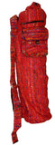 Recycled Silk Yoga Bag with Red Embroidered Stitching