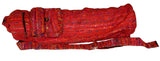 Recycled Silk Yoga Bag with Red Embroidered Stitching