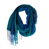 Multi-Colored Alpaca Scarf Ocean Deep