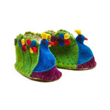 Animal Themed Baby Booties Peacock