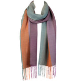 Multi-Colored Alpaca Scarf  Pumpkin Lavender