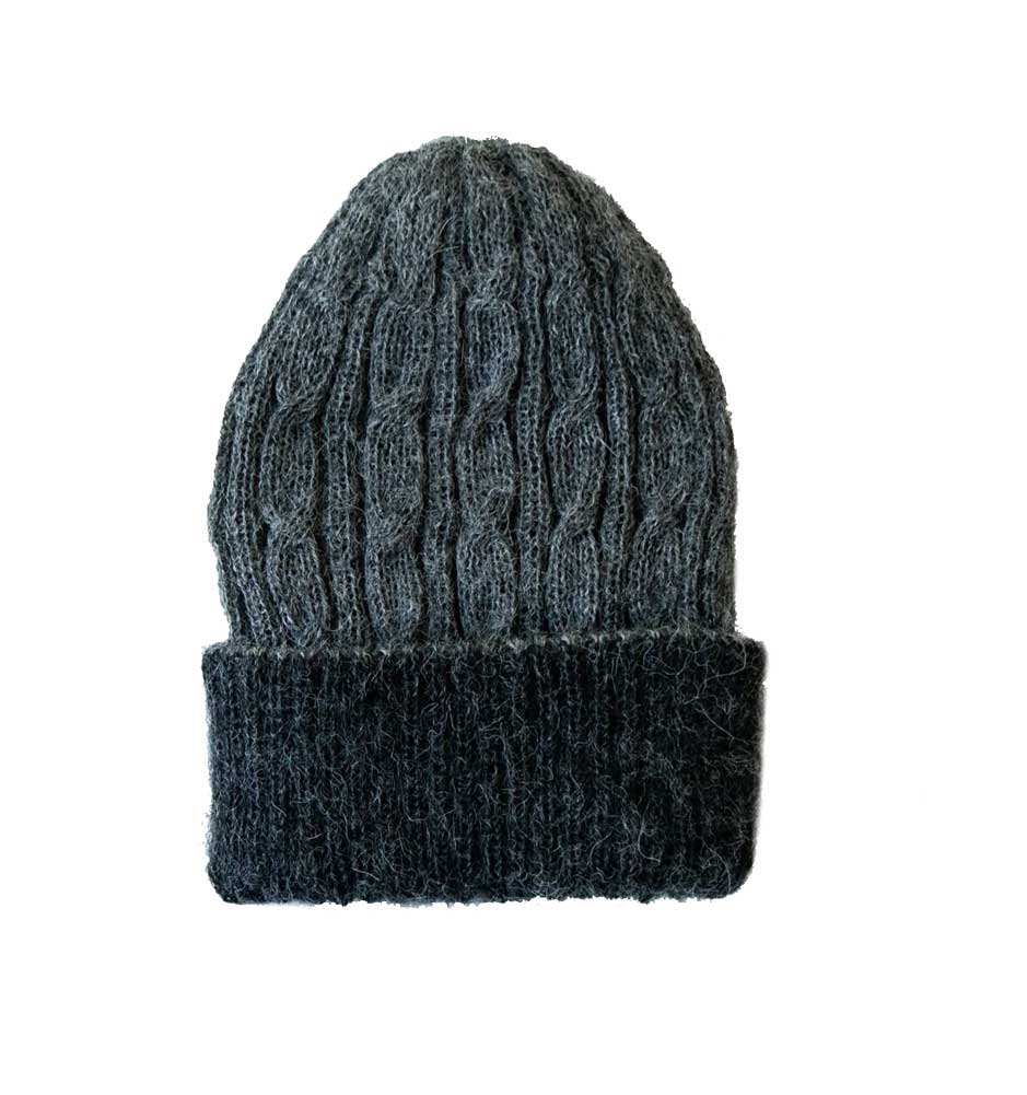 Reversible Alpaca Hand Knit Cable Hat - Fair Trade  display picture 2