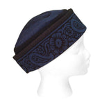 Reversible Blockprint Skull Cap Navy