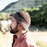 Reversible Alpaca Cable Hat - Brown