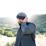 Reversible Alpaca Hand Knit Cable Hat - Charcoal