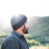 Reversible Alpaca Cable Hat - Charcoal