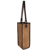 Upcycled Leather Wine Tote