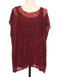 Cap Sleeved Popcorn Knit Top Cayenne