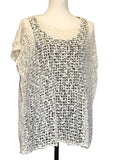 Cap Sleeved Popcorn Knit Top Ivory