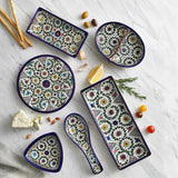 Hand Painted Floral Design Set of 2 Appetizer Trays - other items sold separately