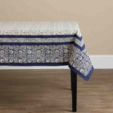 Fair Trade Table Cloth - Navy Wildflower