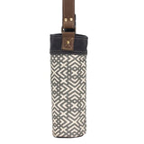 Canvas, Denim & Leather Wine Tote - Graphic Print