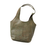 Soft Olive Leather Slouch Bag