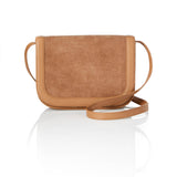 Genuine Suede and Smooth Leather Crossbody Bag