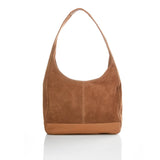 Genuine Suede and Smooth Leather Tote Bag